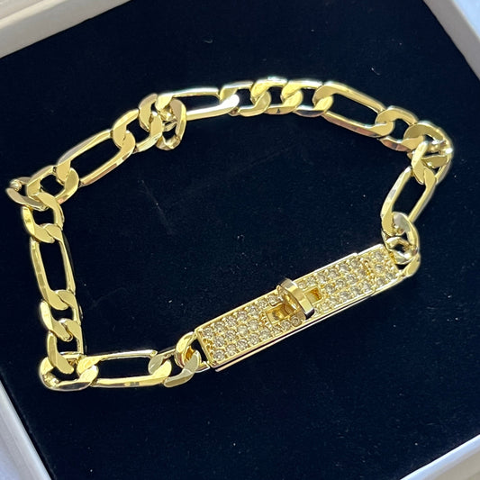 Gold Filled Venetian Twist Figaro Lock Bracelet