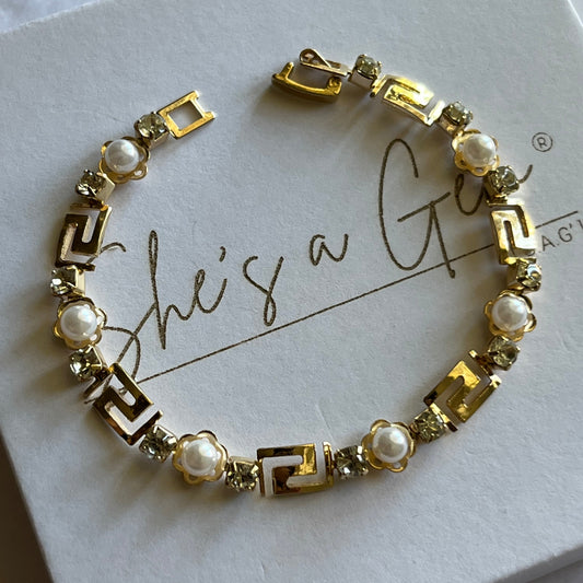 Greek Pearl Bracelet