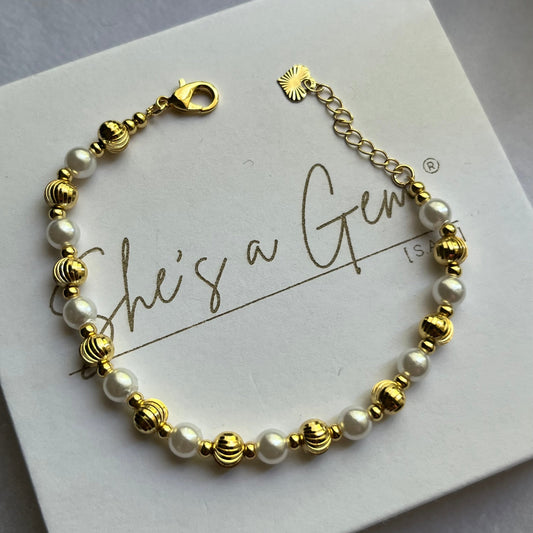 Golden Pearl Harmony Bracelet