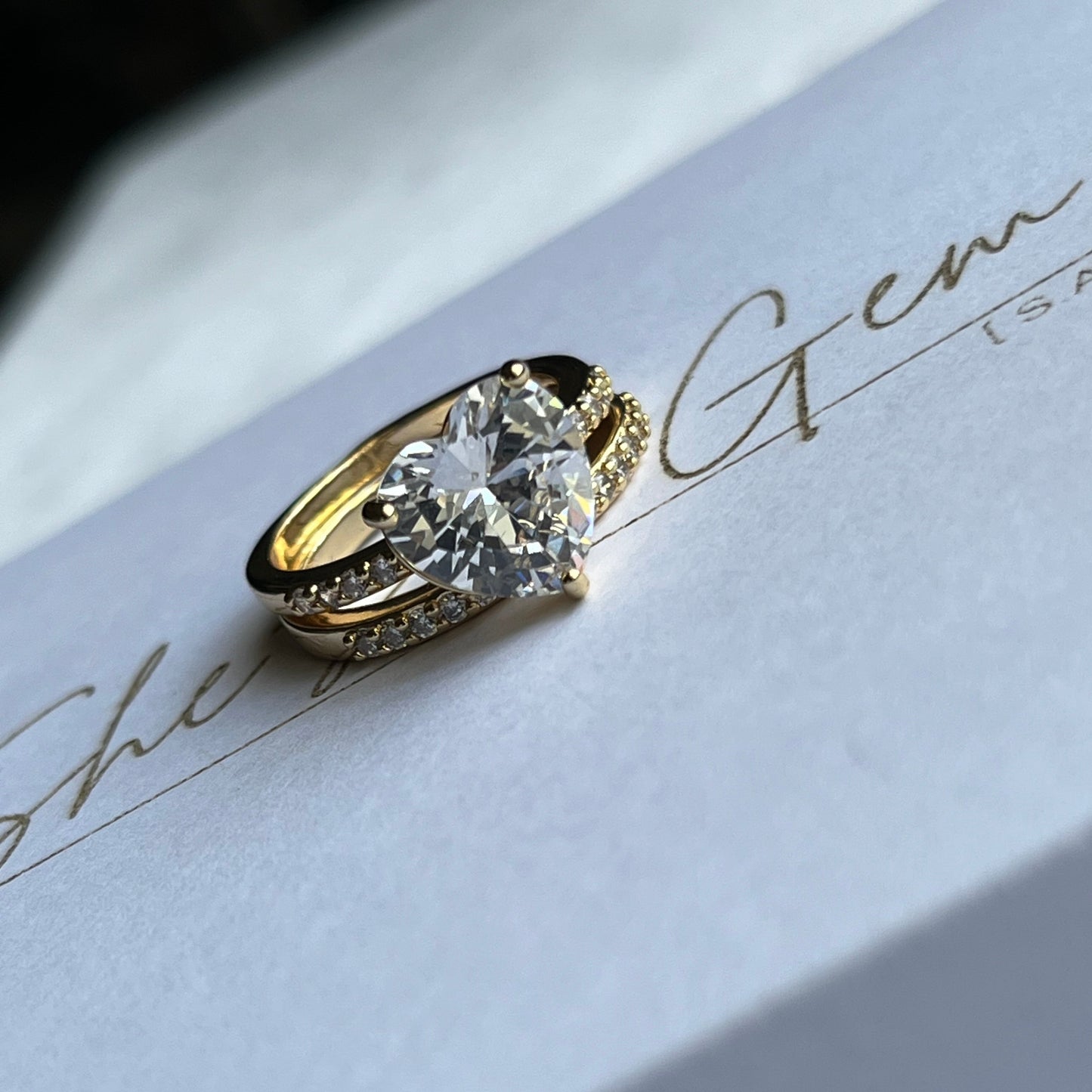 Gold Filled Florentine Heart Ring Set