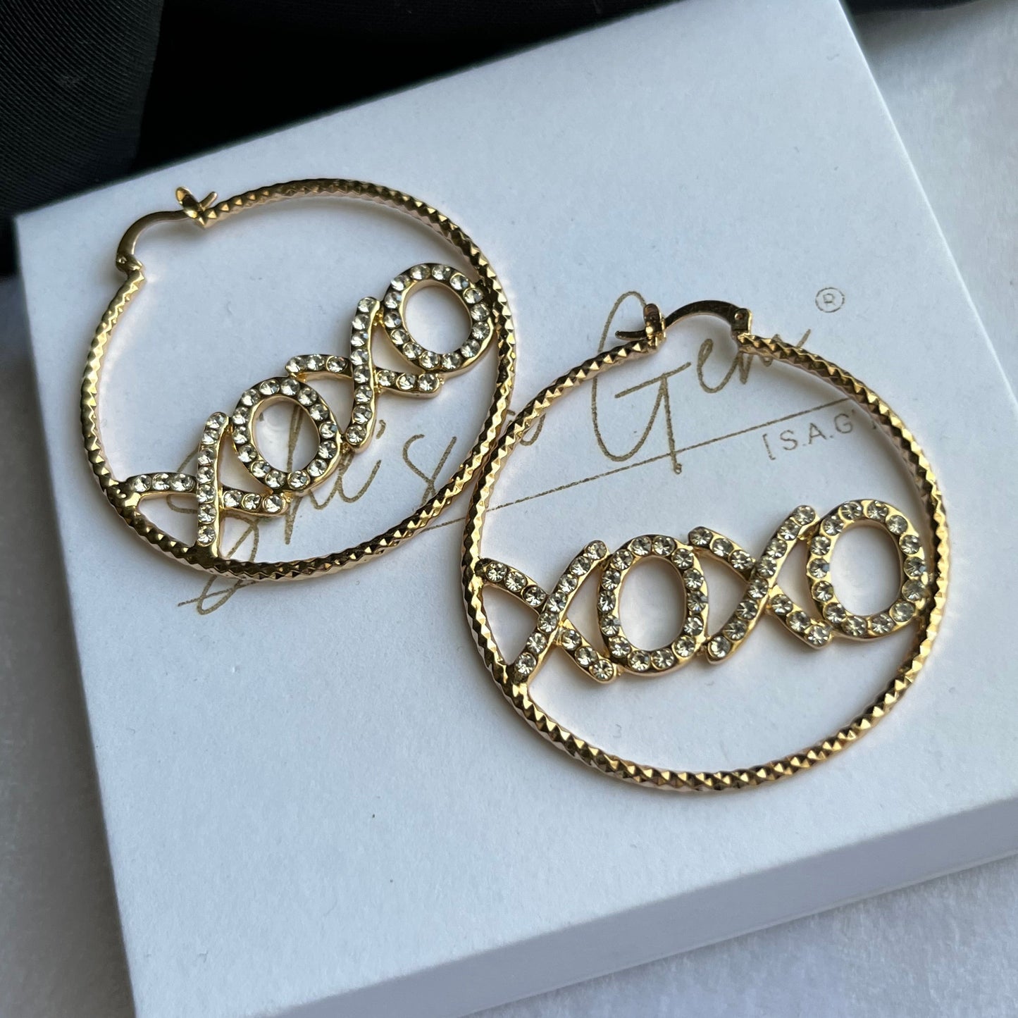 18K Gold Filled XOXO Hoop Earrings