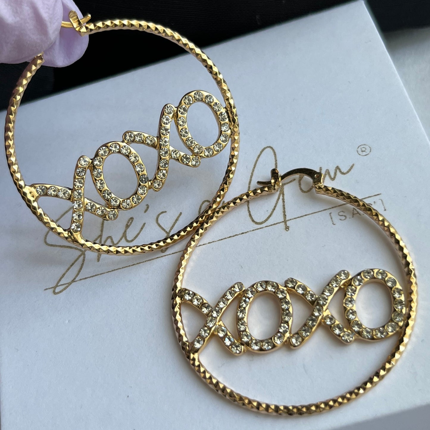 18K Gold Filled XOXO Hoop Earrings