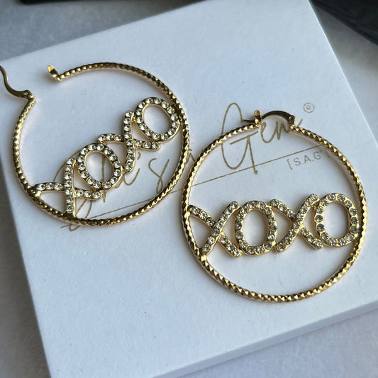18K Gold Filled XOXO Hoop Earrings