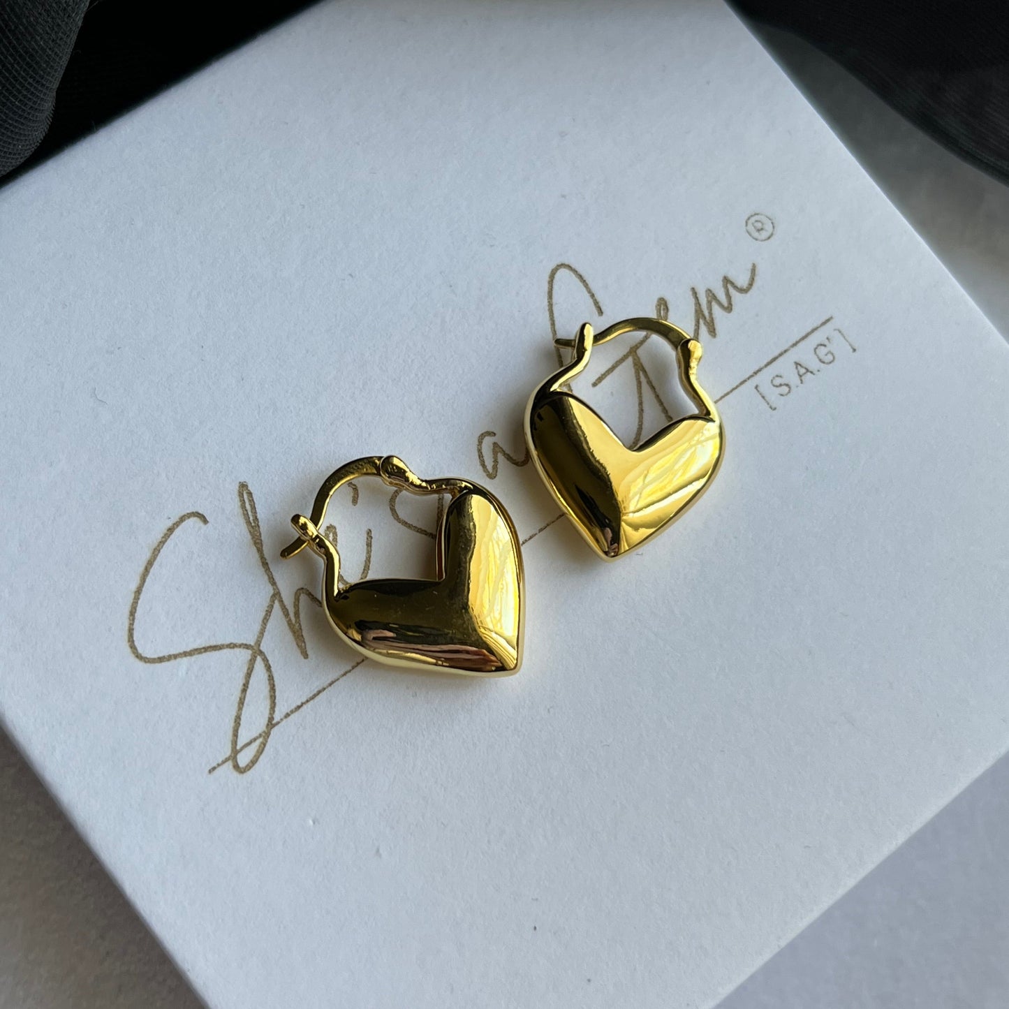 Gold Filled Amour Heart Earrings