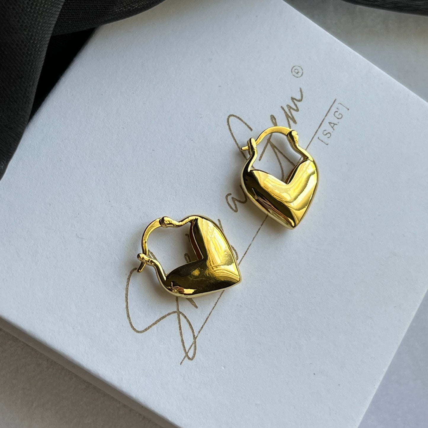 Gold Filled Amour Heart Earrings
