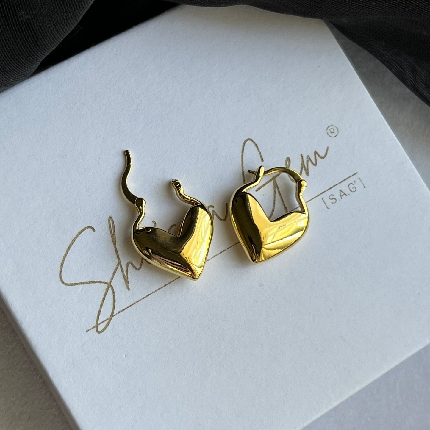 Gold Filled Amour Heart Earrings