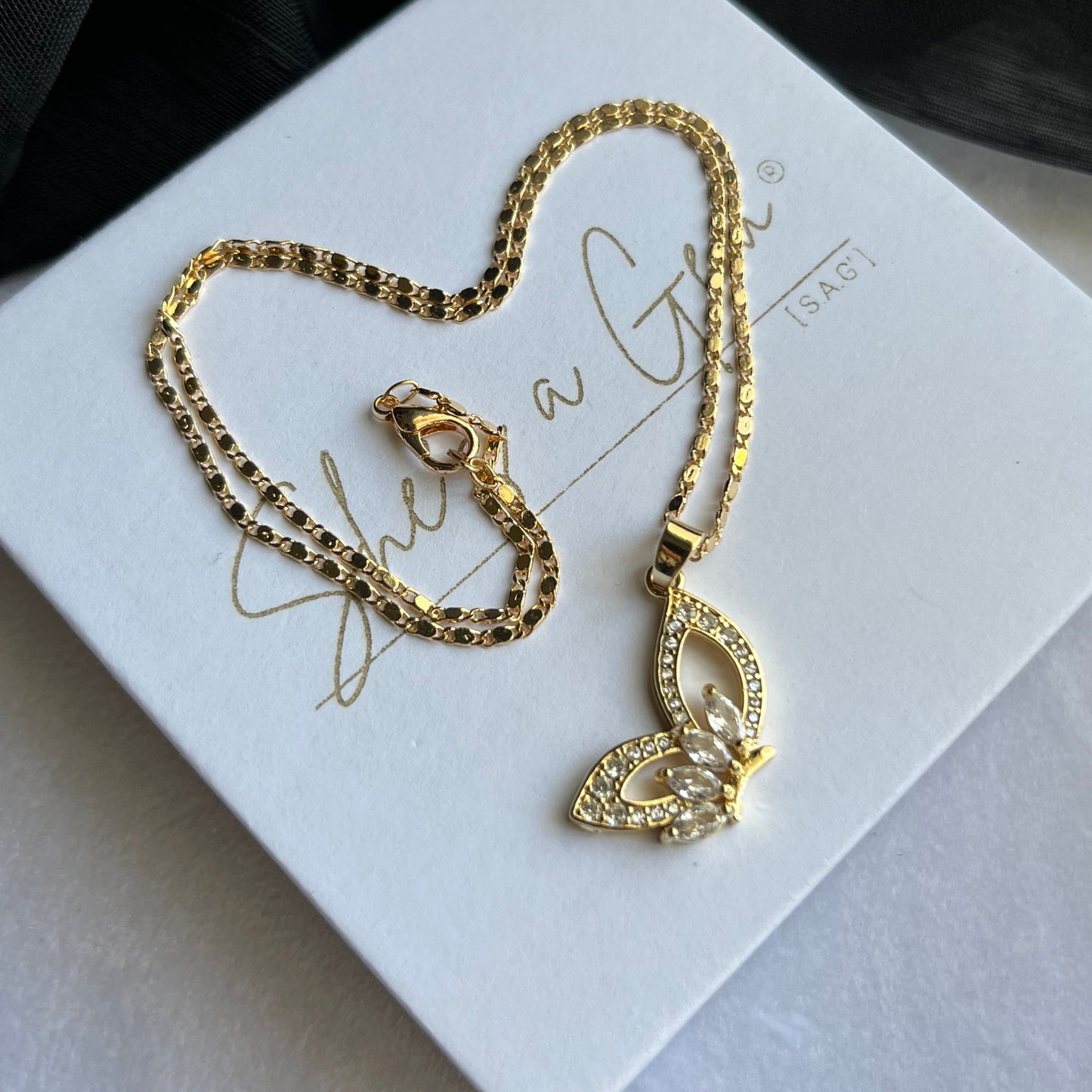 18K Gold Filled Butterfly Wing Necklace