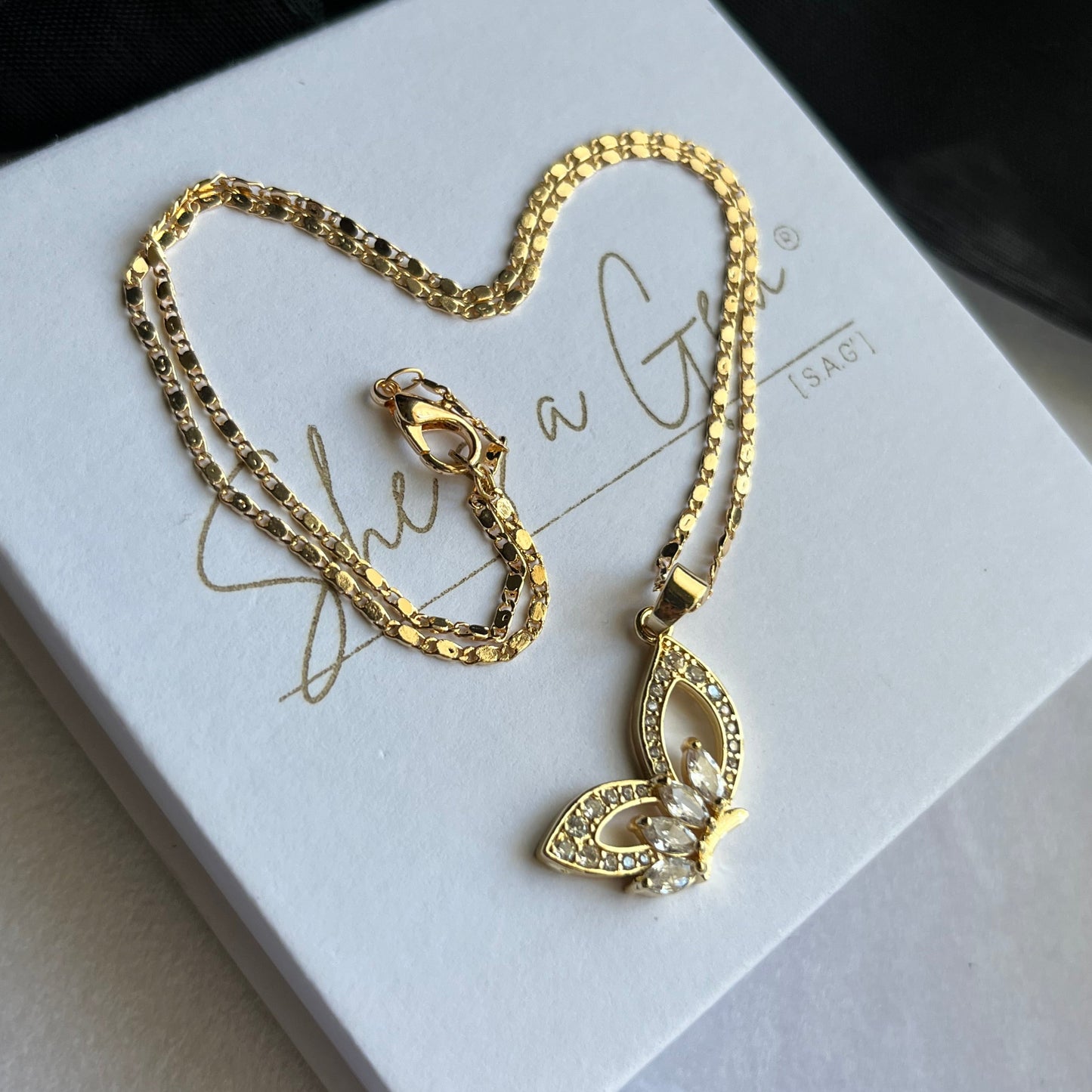18K Gold Filled Butterfly Wing Necklace