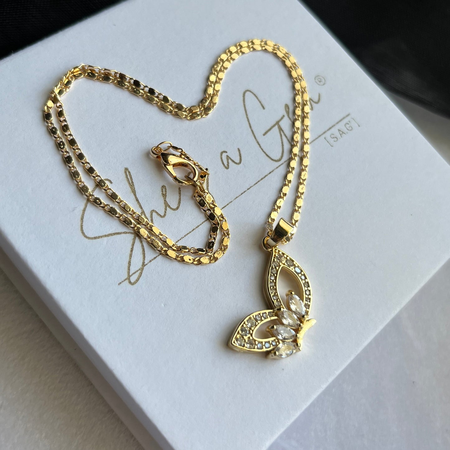 18K Gold Filled Butterfly Wing Necklace