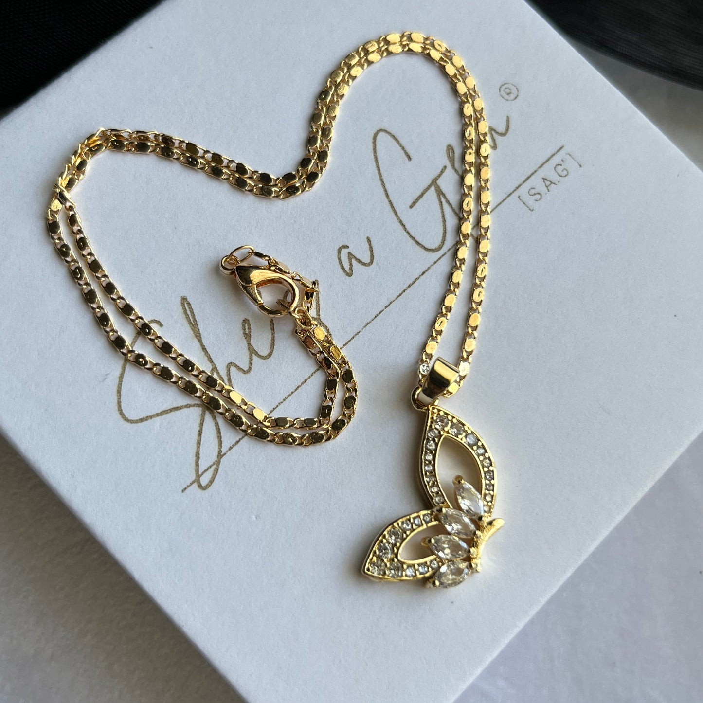 18K Gold Filled Butterfly Wing Necklace