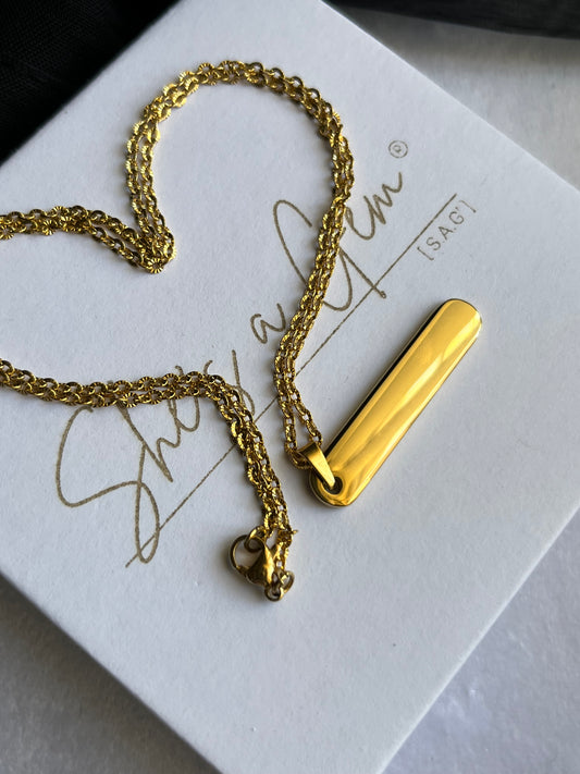 Personalized Stainless Steel Engravable Bar Necklace