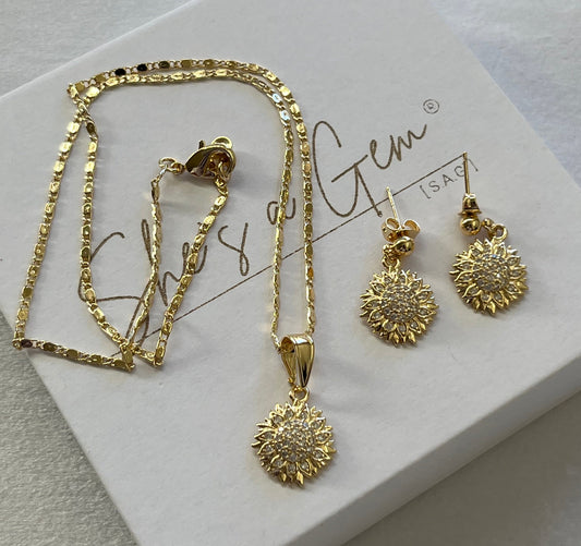 Rising Sun Necklace & Earring Set