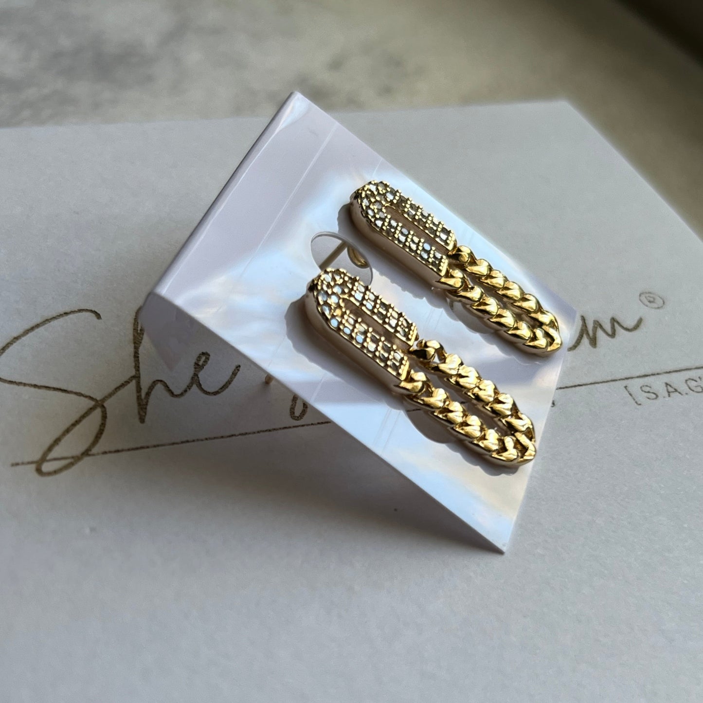 Gold Filled Twinkle Trails Zirconia Earrings