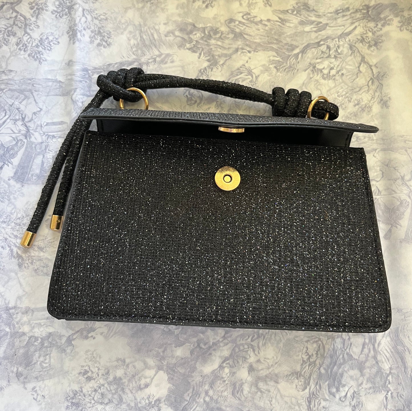 Black Glitter Evening Bag