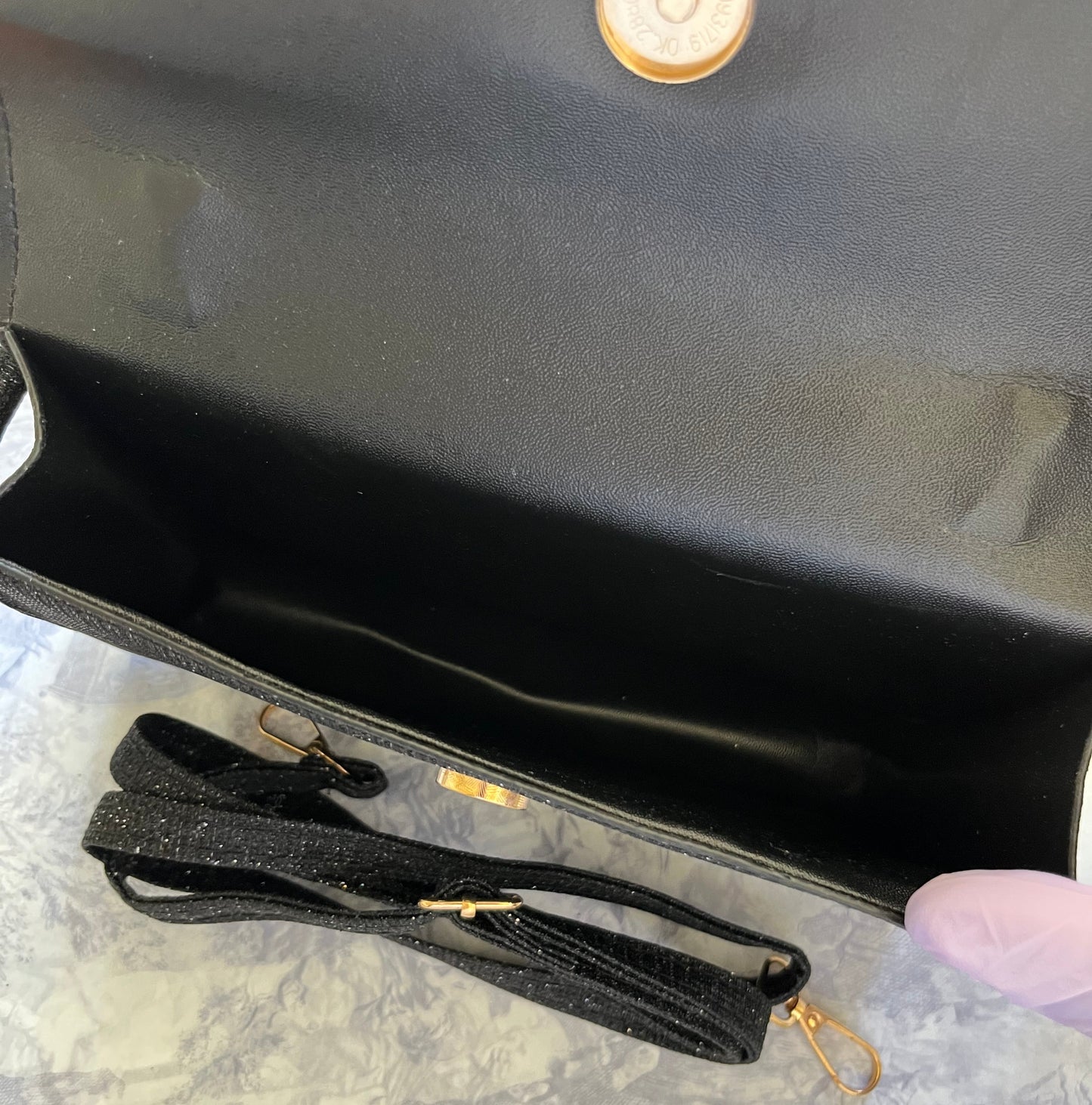 Black Glitter Evening Bag