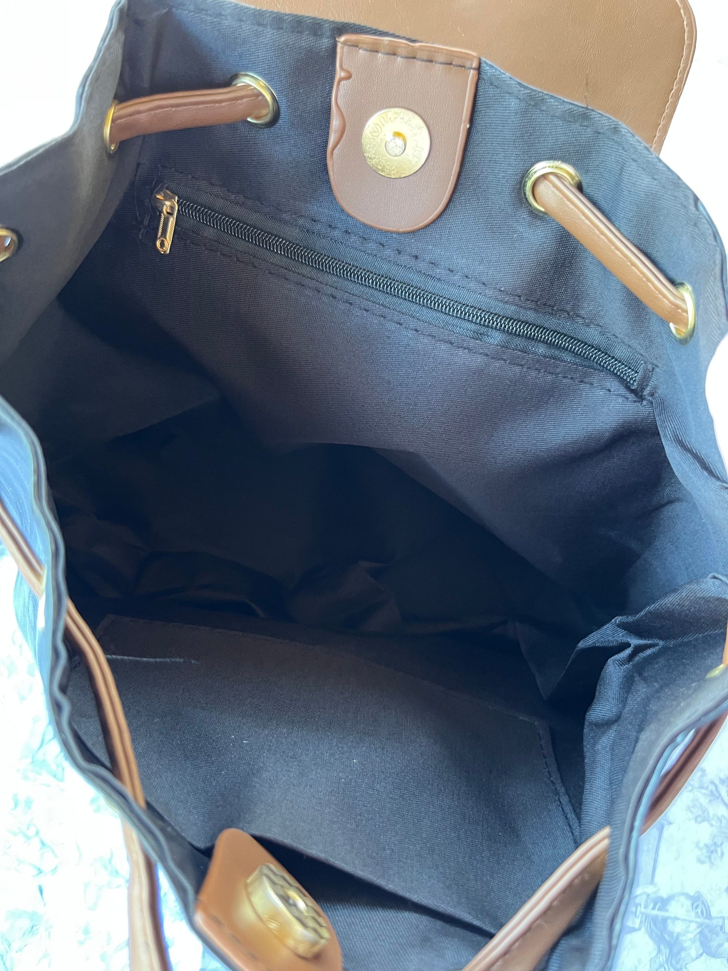 Brown/Black Everyday Luxe Quilted Backpack