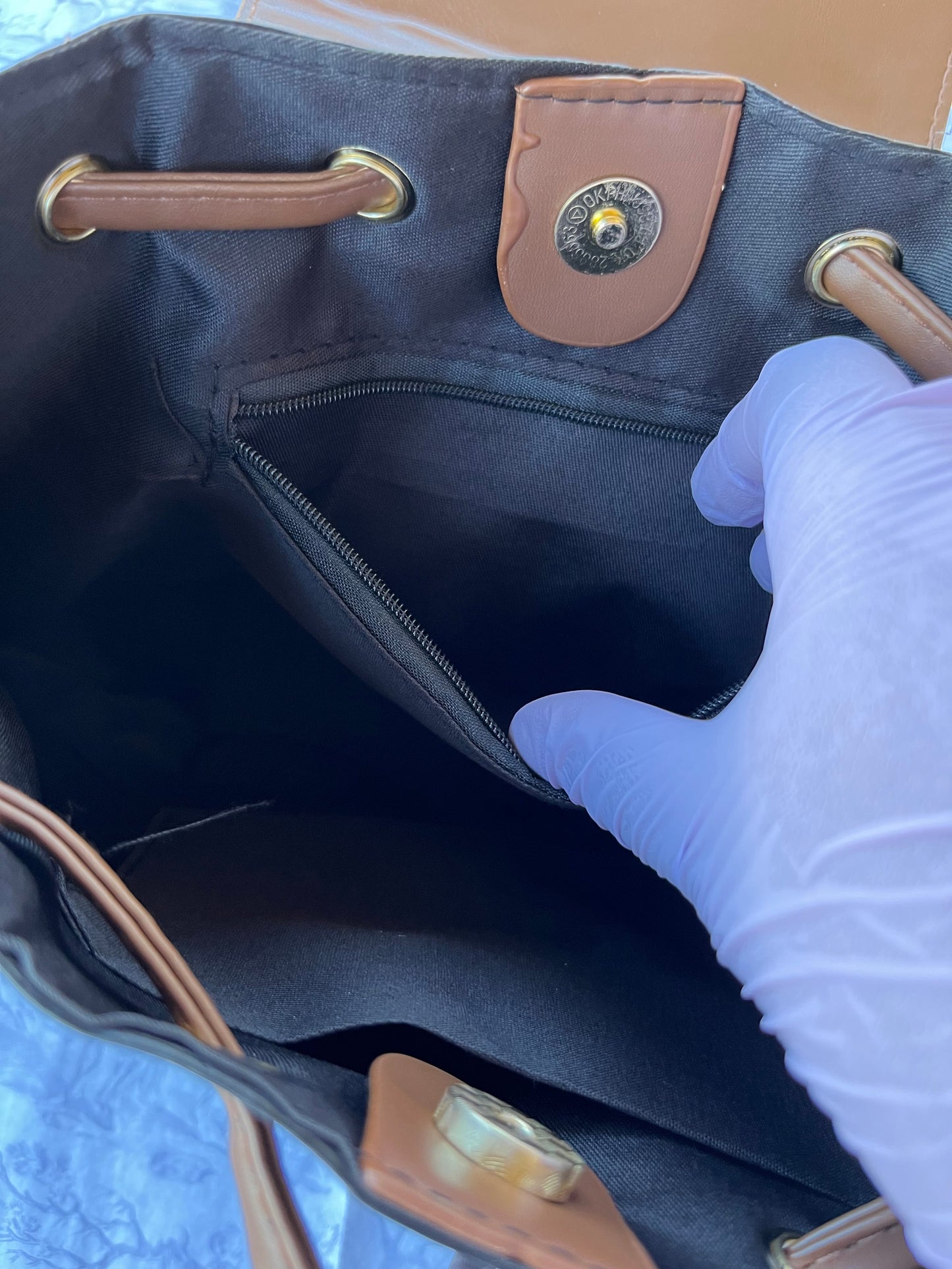 Brown/Black Everyday Luxe Quilted Backpack