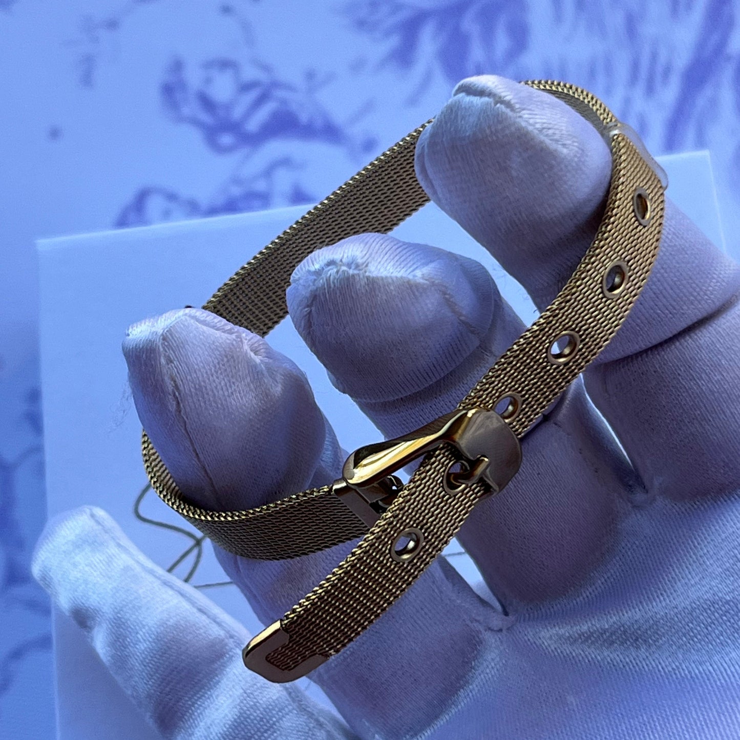 18K Gold Plated Stainless Steel Mesh Buckle Bracelet