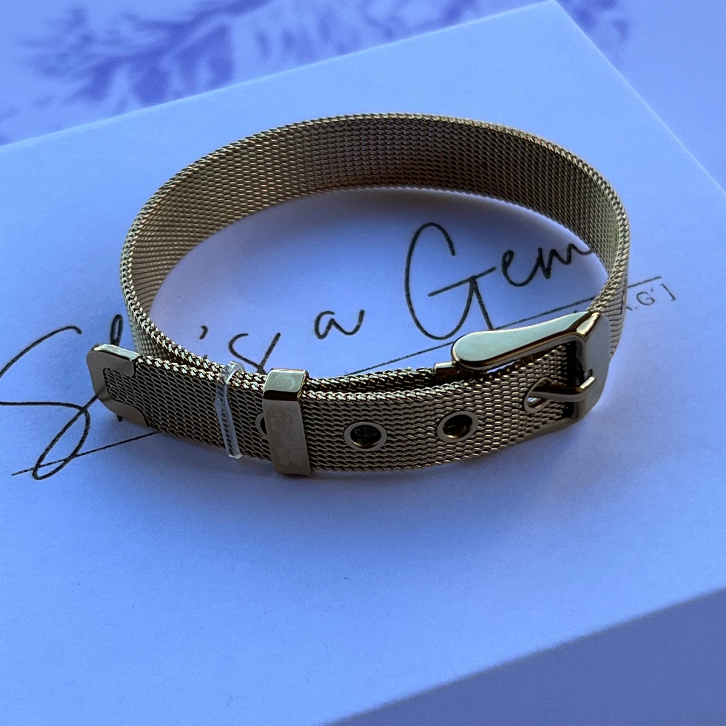 18K Gold Plated Stainless Steel Mesh Buckle Bracelet