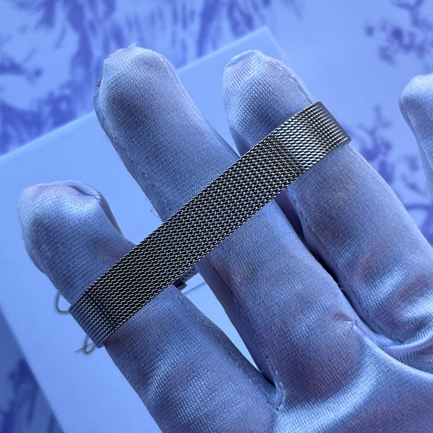 Silver Stainless Steel Mesh Buckle Bracelet