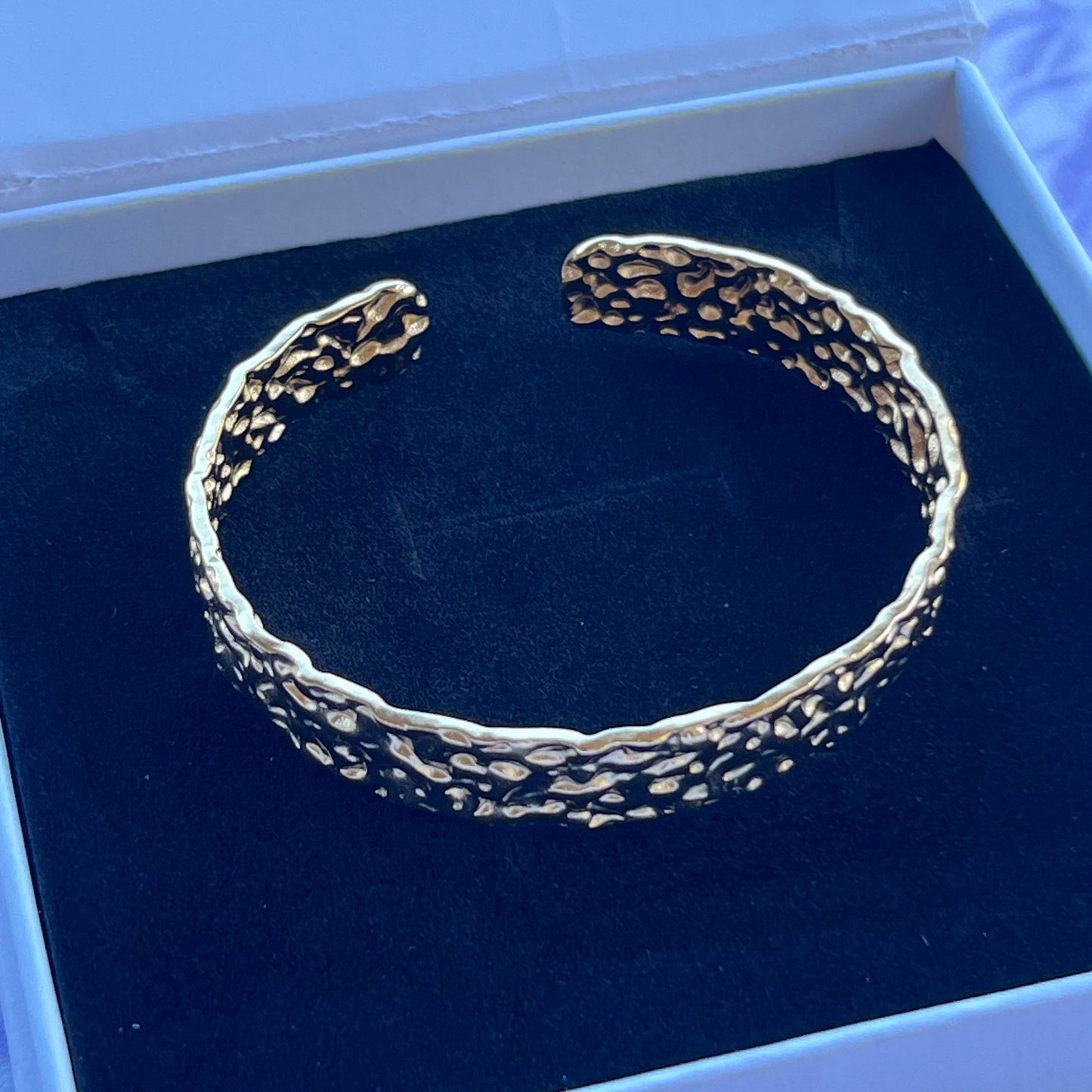 18K Gold Plated Stainless Steel Molten Cuff Bracelet