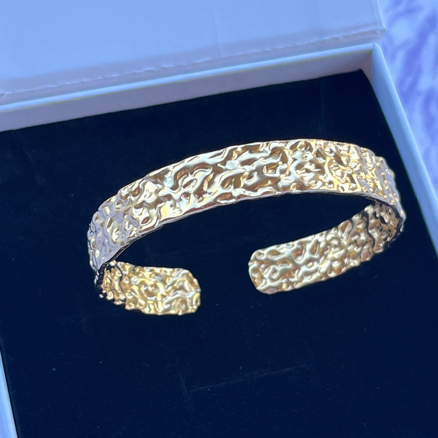 18K Gold Plated Stainless Steel Molten Cuff Bracelet