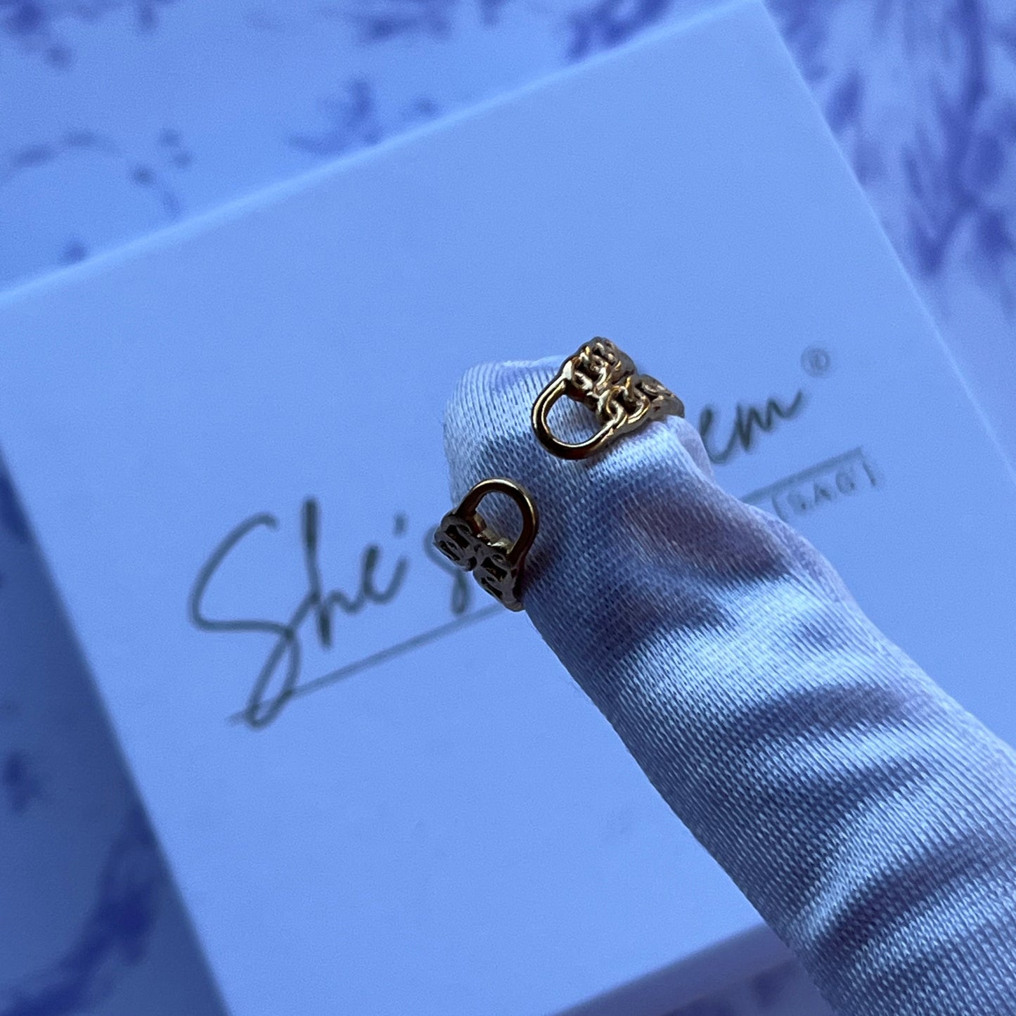 18K Gold Plated Stainless Steel Open Cuff Chain Ring