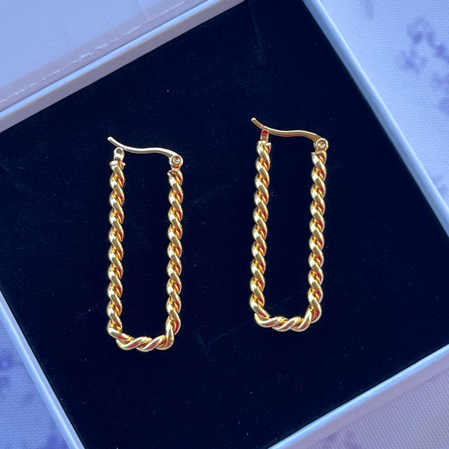 18K Gold Plated Stainless Steel Twist Earrings