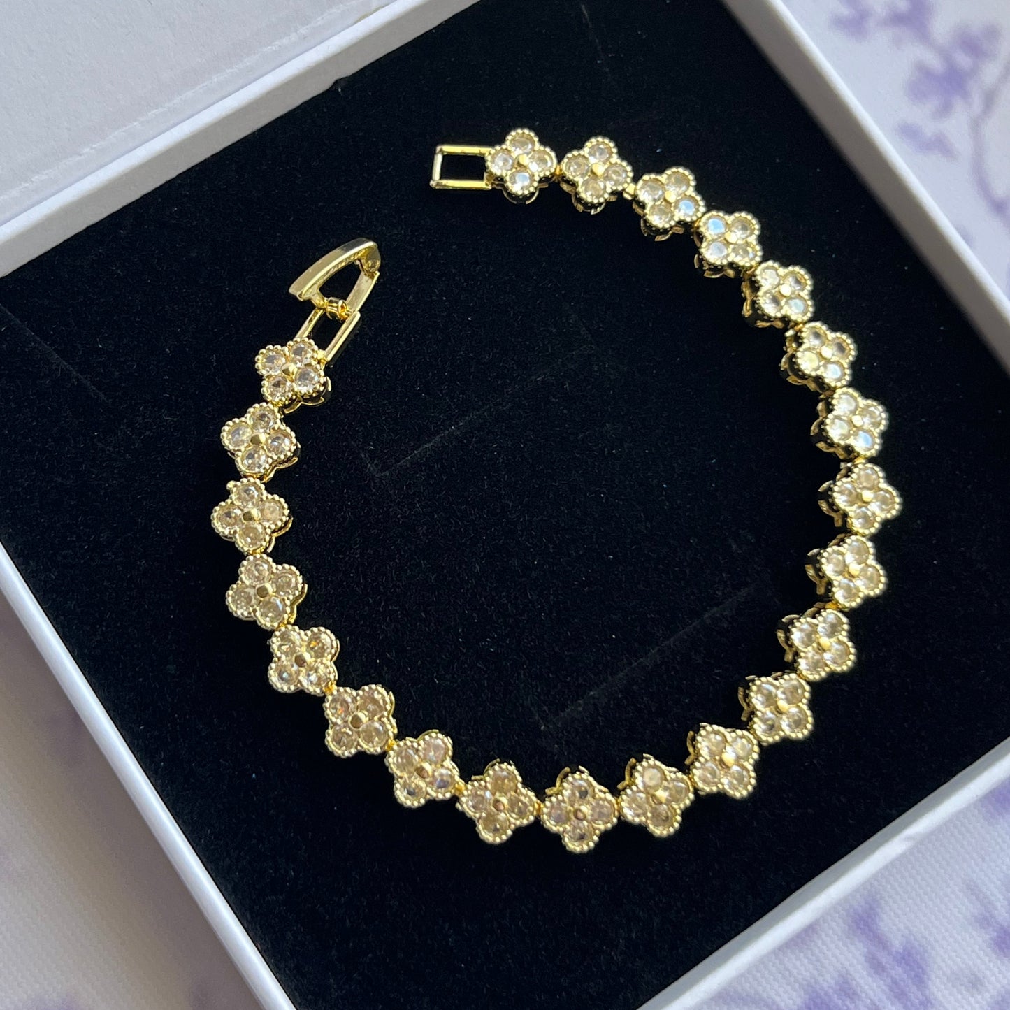 Gold Filled French Lucky Clover Bracelet
