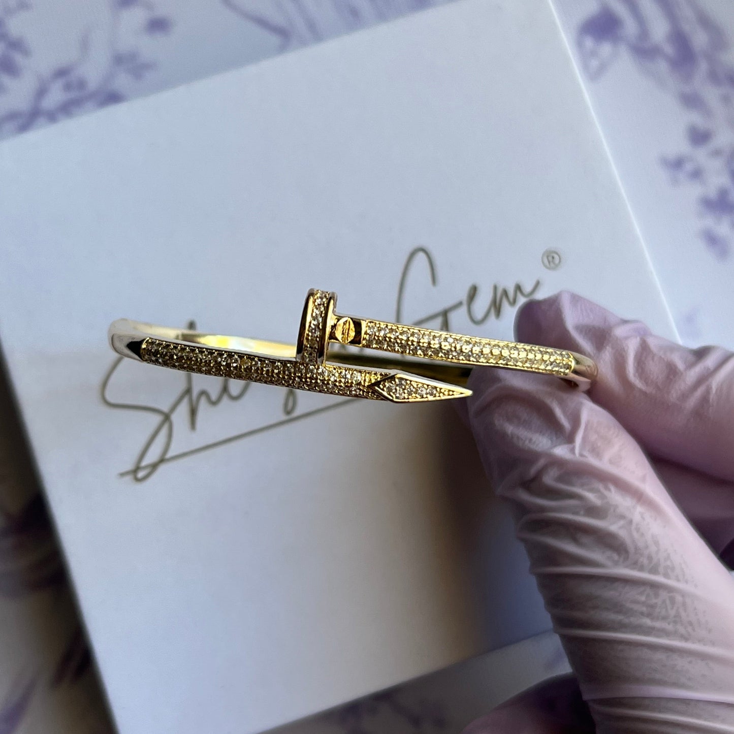 Gold Filled Geneva Artisana Nail Bangle