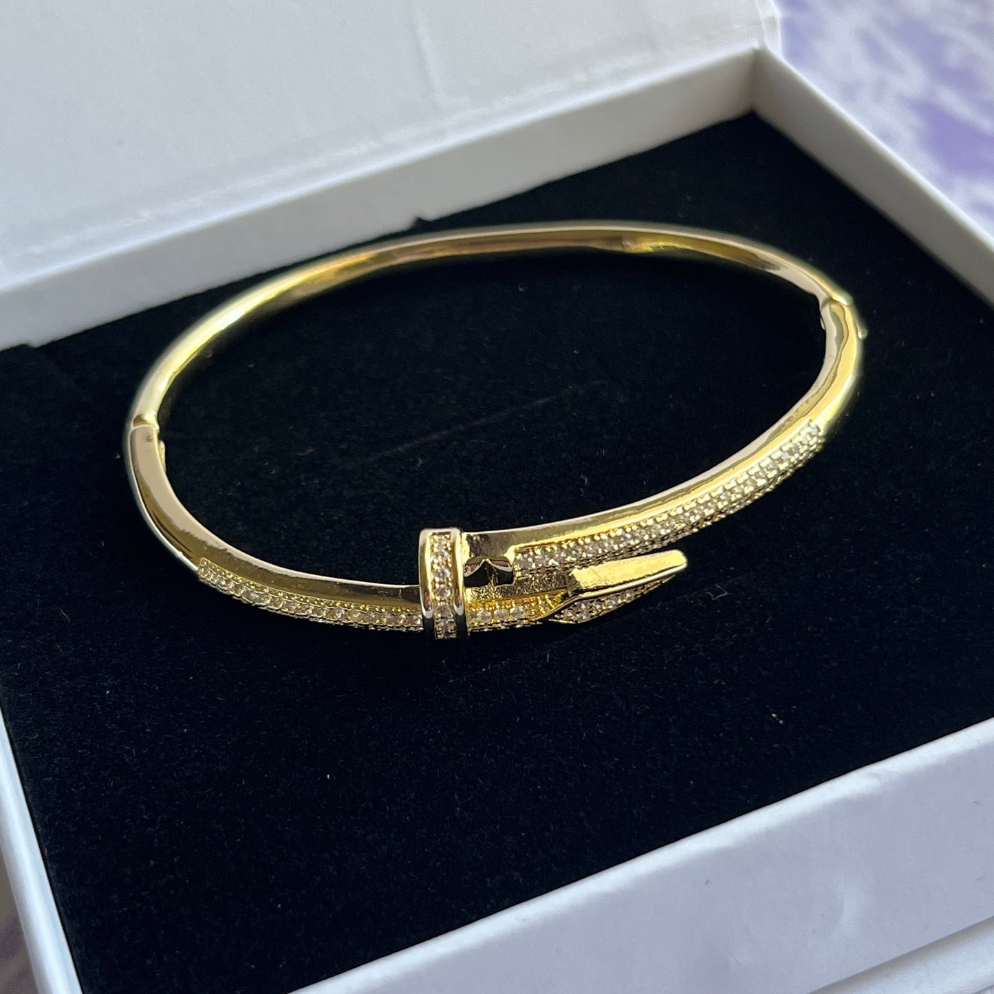 Gold Filled Geneva Artisana Nail Bangle