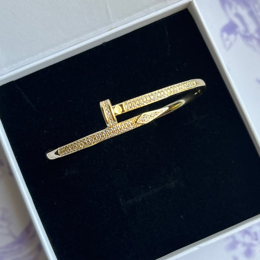 Gold Filled Geneva Artisana Nail Bangle