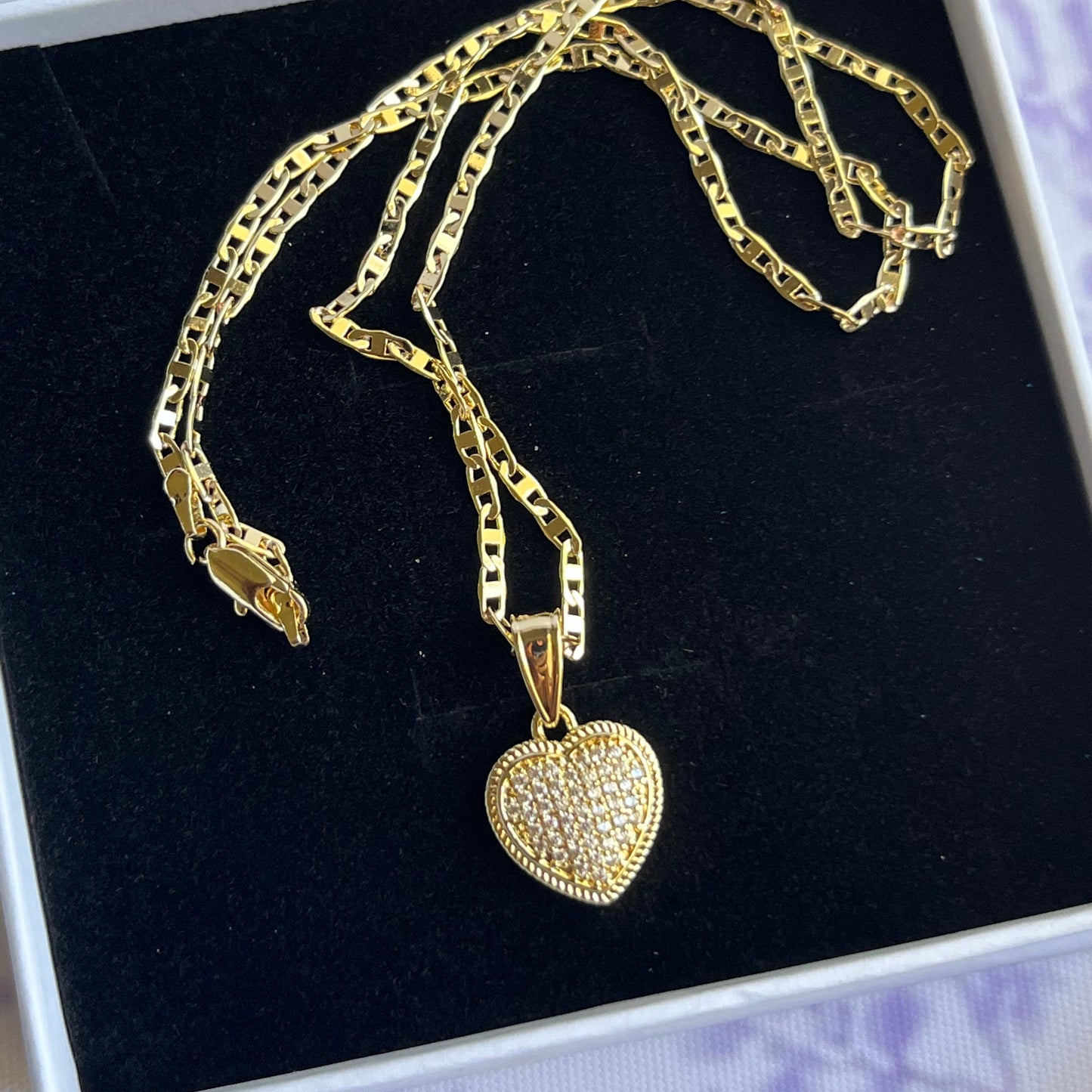 Gold Filled Florence Gem Heart Necklace