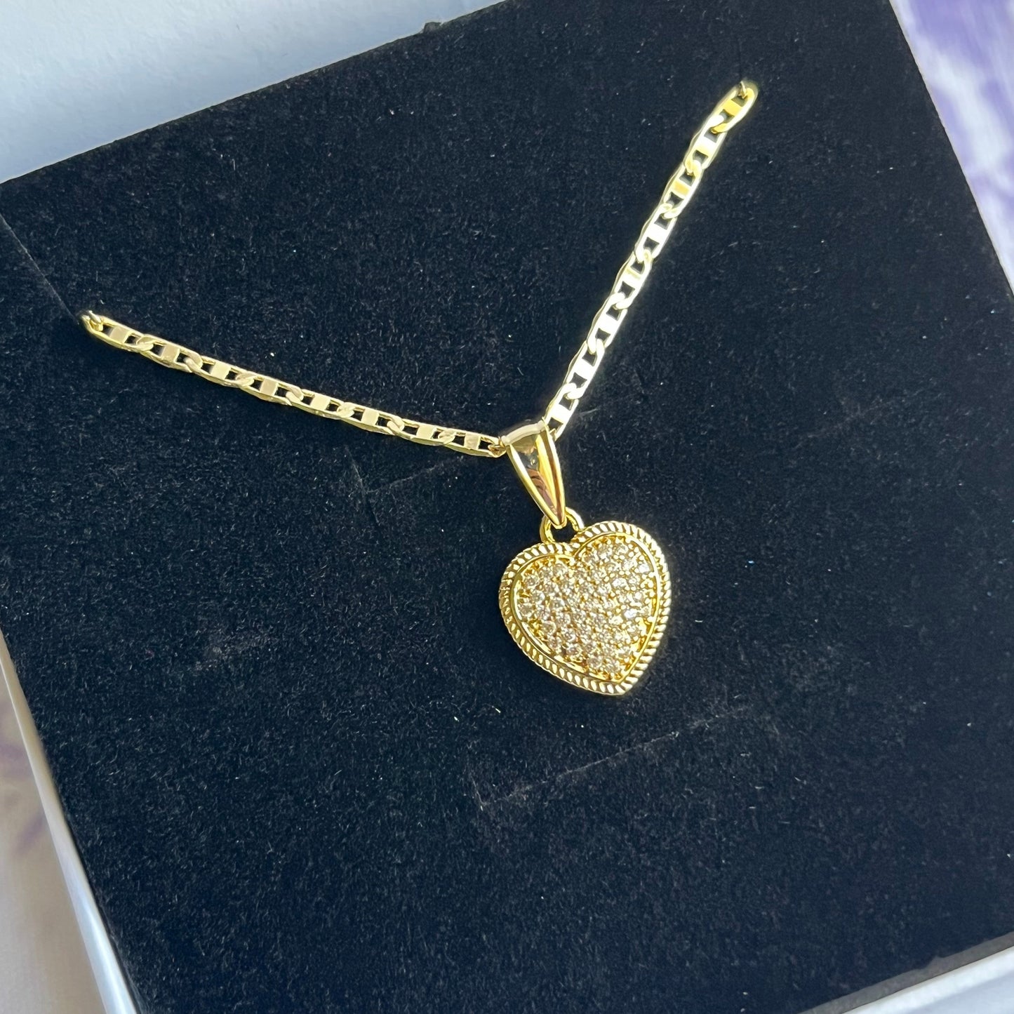 Gold Filled Florence Gem Heart Necklace