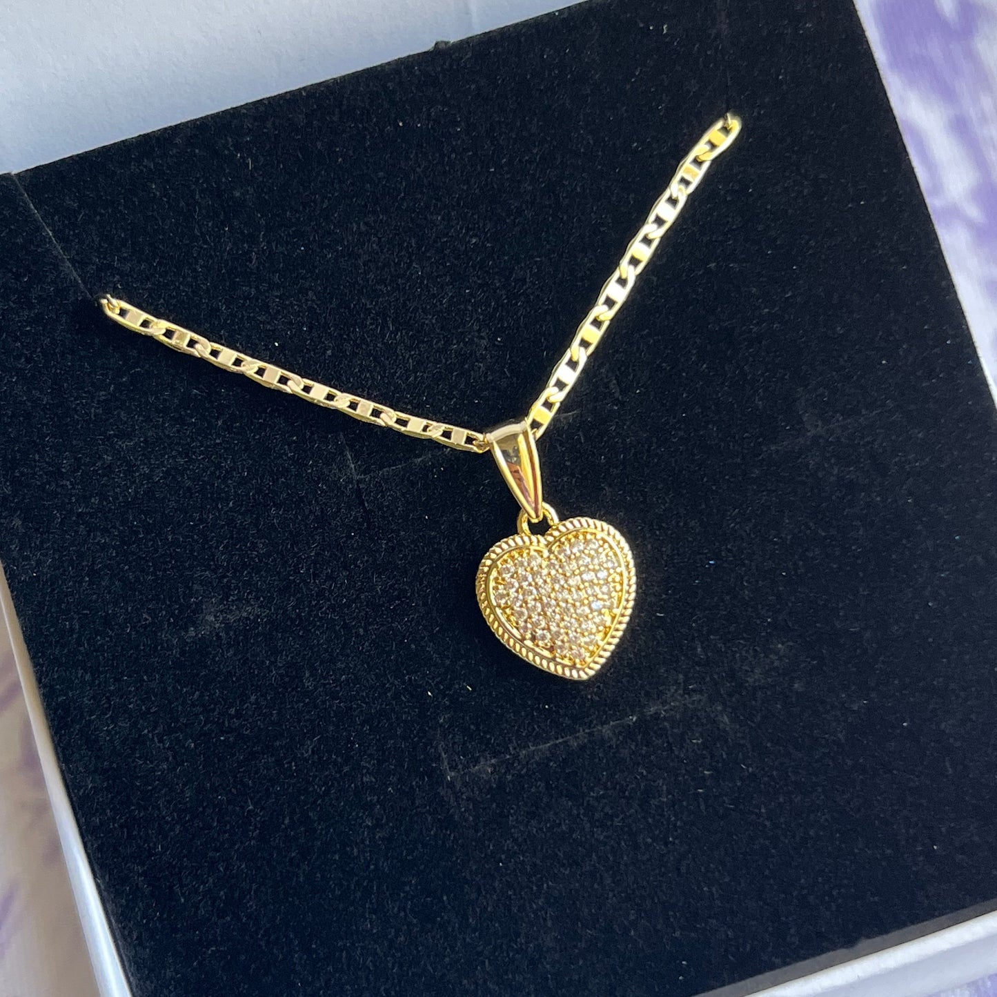 Gold Filled Florence Gem Heart Necklace
