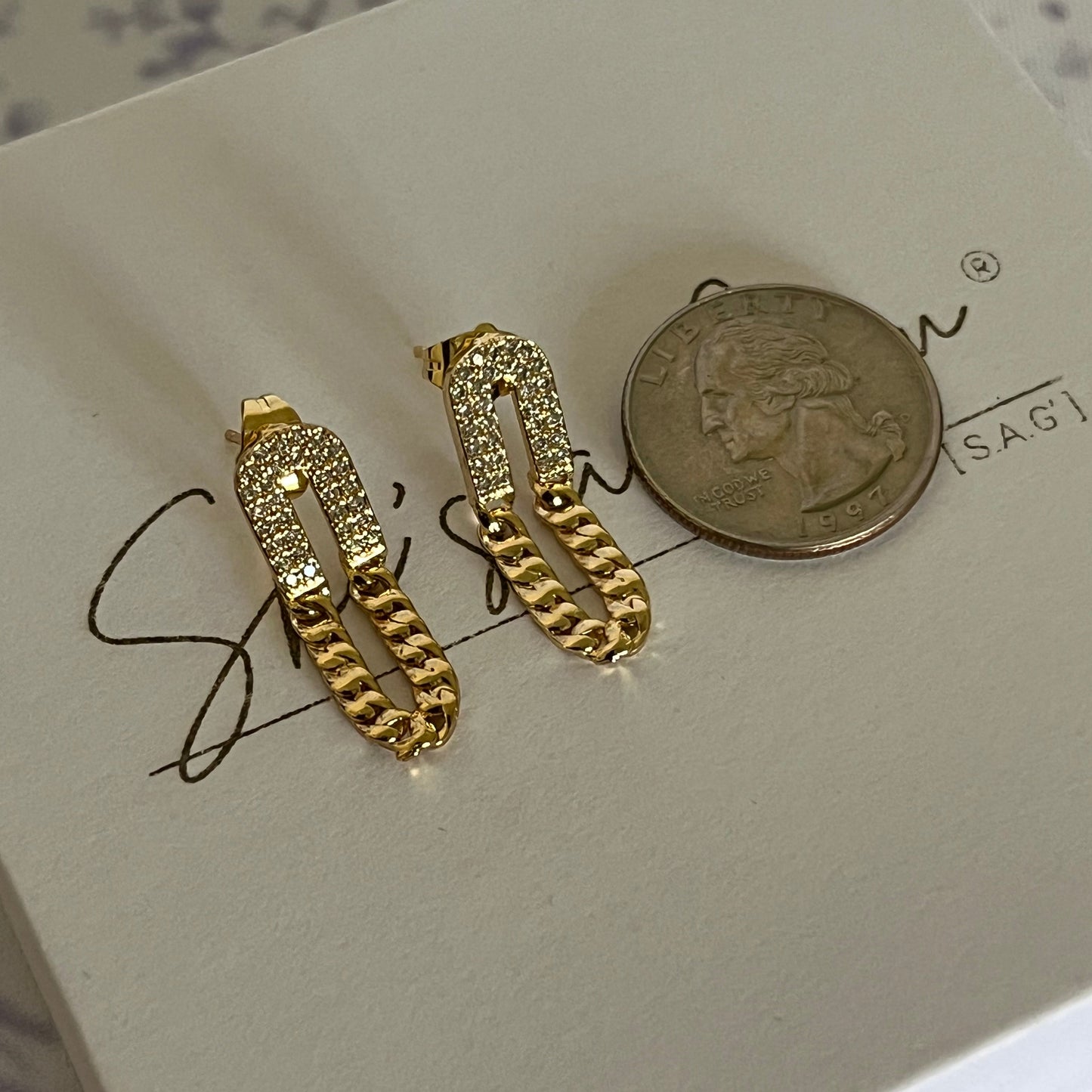 Gold Filled Twinkle Trails Zirconia Earrings