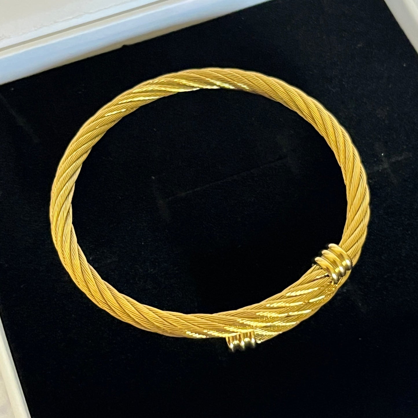 Gold Plated Stainless Steel Luxe Twist Cable Cuff Bracelet