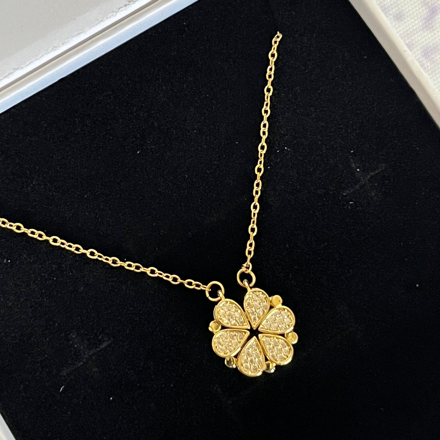 18K Gold Plated Stainless Steel Lucky Clover Necklace