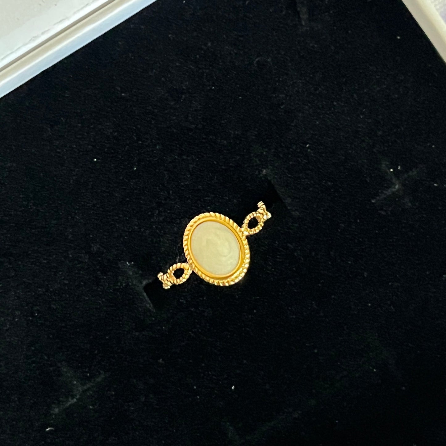 18K Gold Plated Stainless Steel Vintage Cameo Adjustable Ring