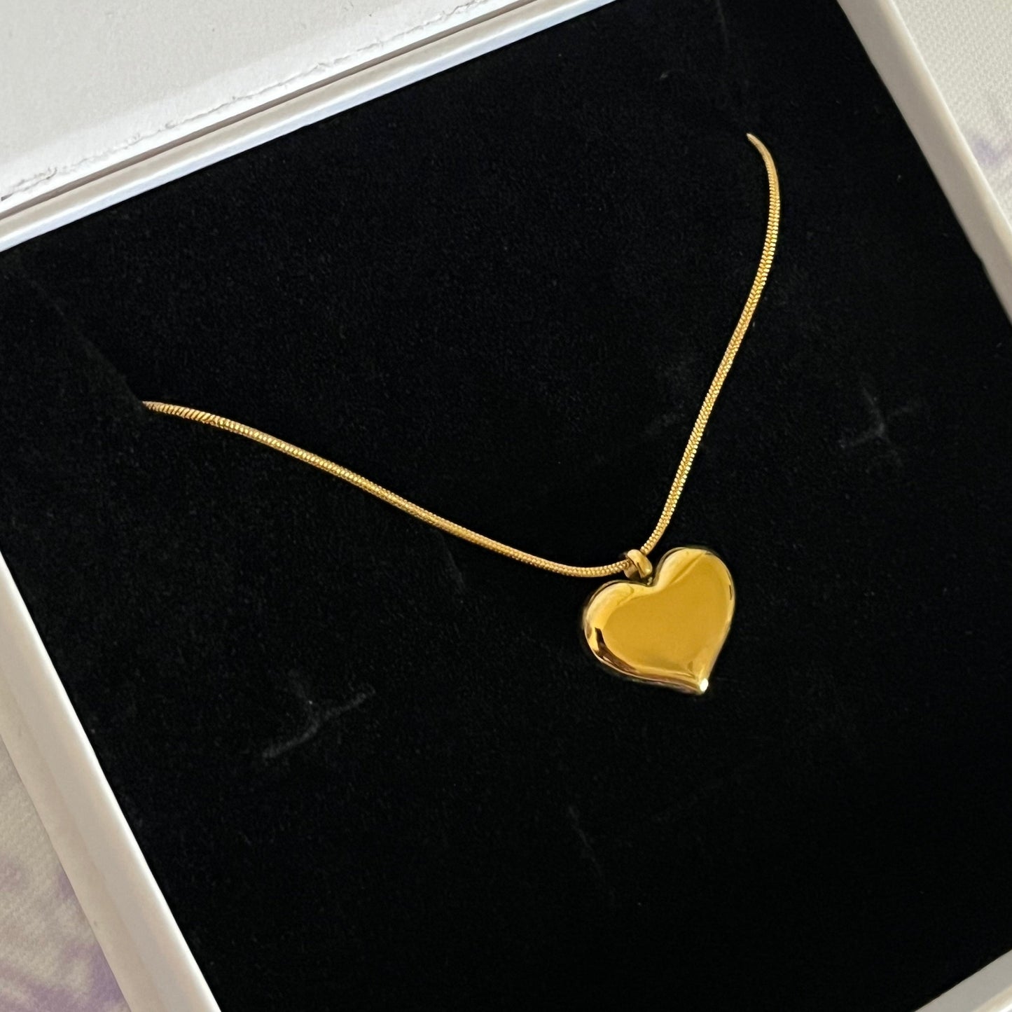 18K Gold Plated Stainless Steel Heart Pendant Necklace