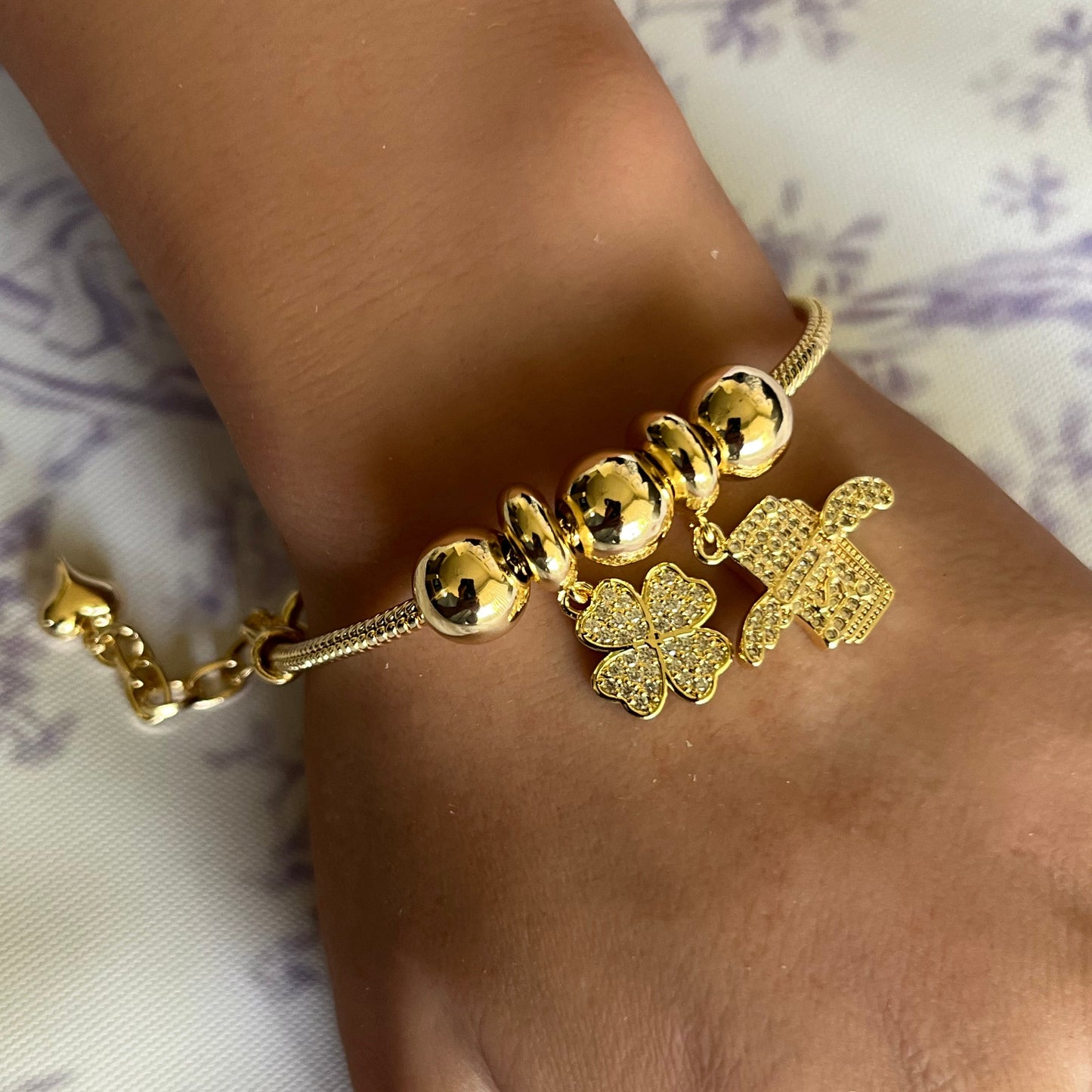 Gold Filled Lucky Money Fortune Charm Bracelet