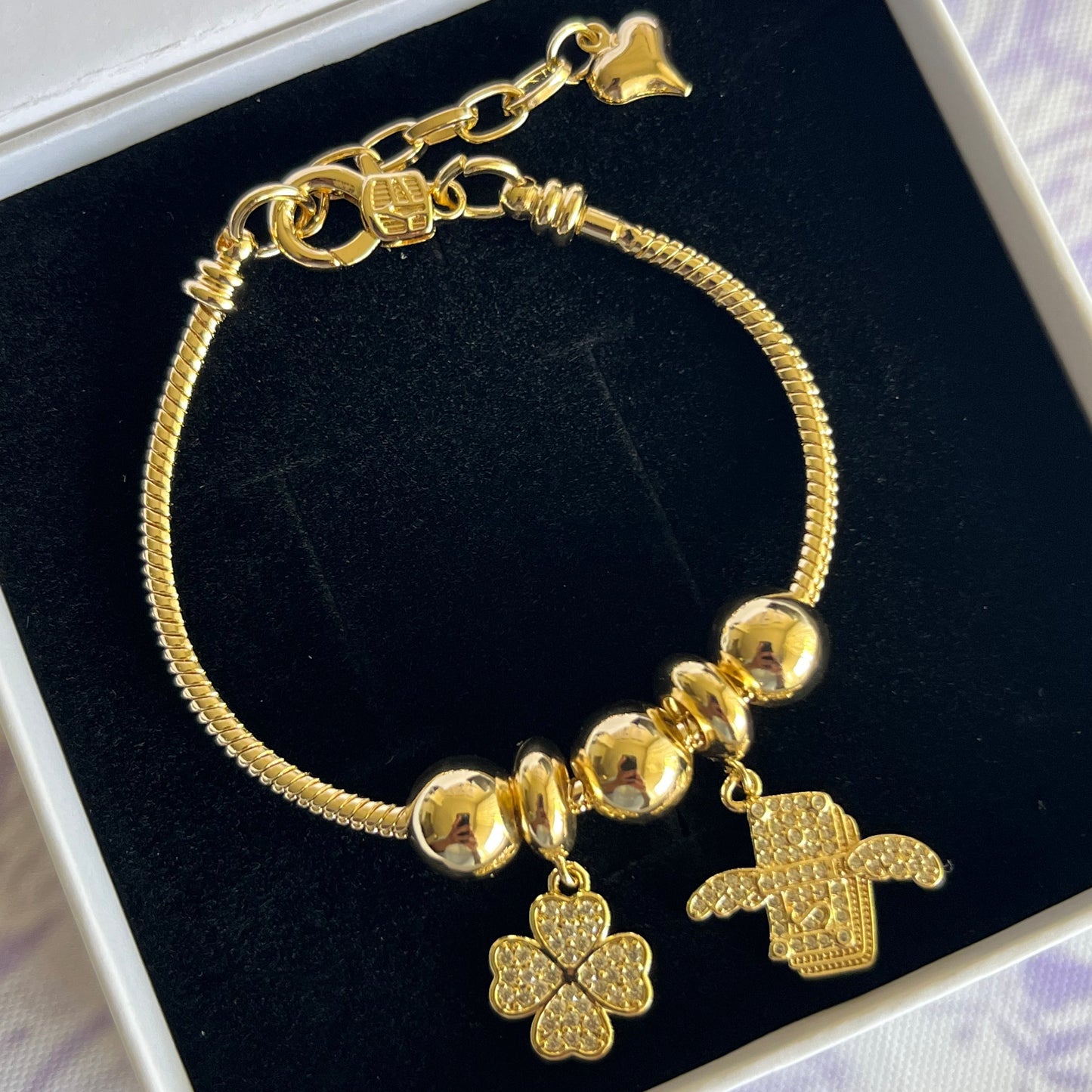 Gold Filled Lucky Money Fortune Charm Bracelet