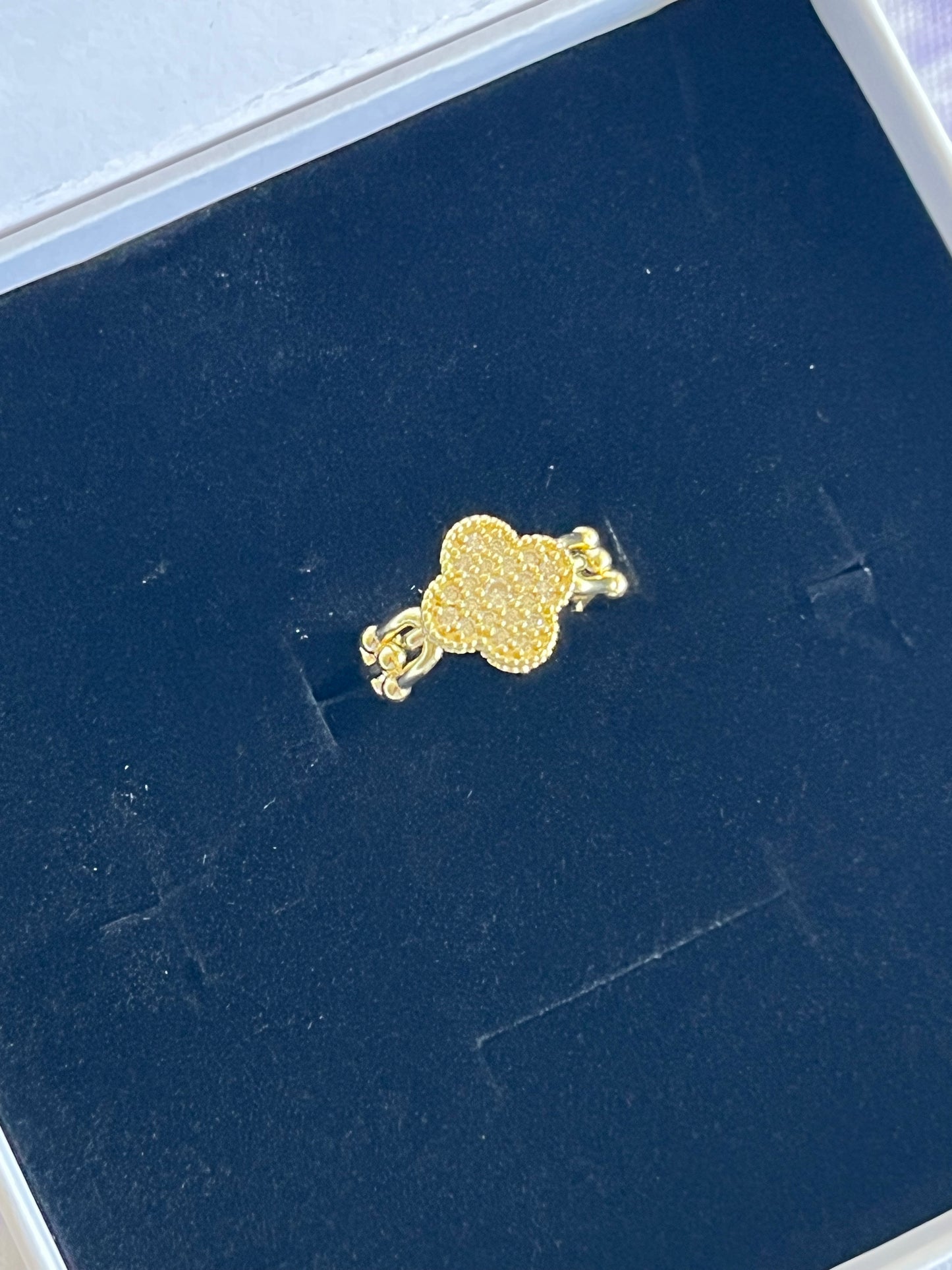 Gold Filled Adjustable Clover Ring