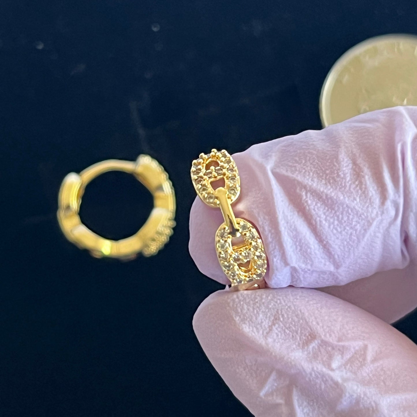 Gold Filled Link Hoop Earrings