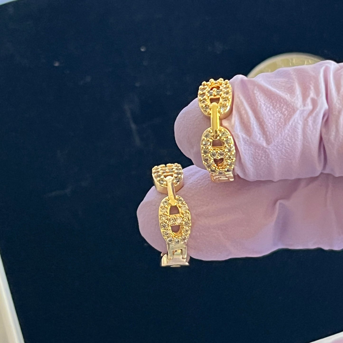 Gold Filled Link Hoop Earrings