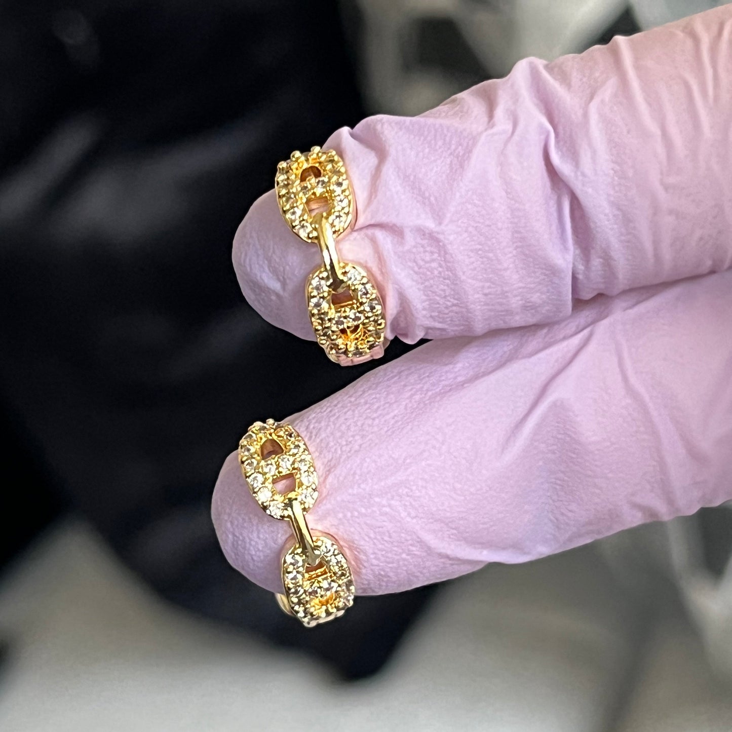 Gold Filled Link Hoop Earrings