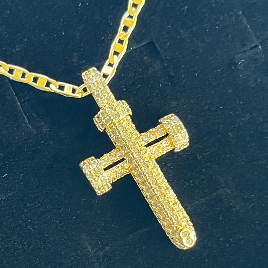 Gold Filled Nail Cross Pendant Necklace