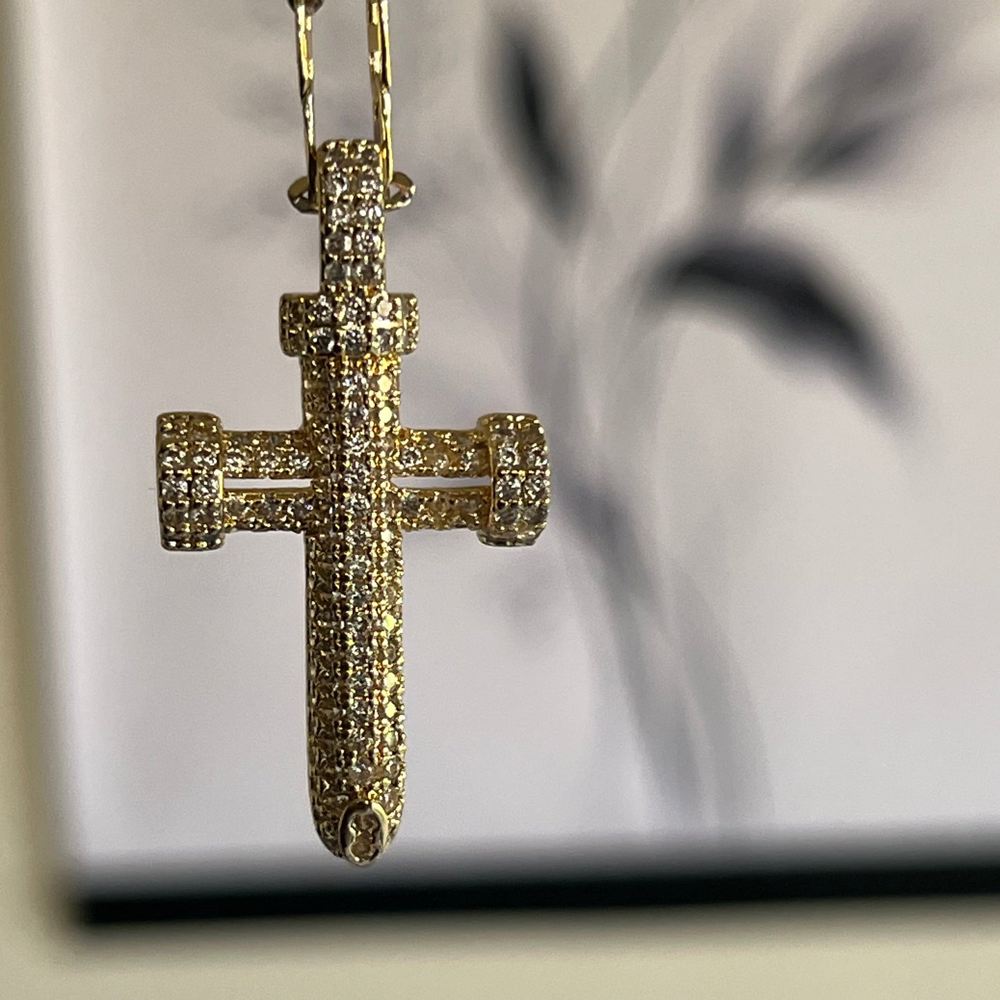 Gold Filled Nail Cross Pendant Necklace