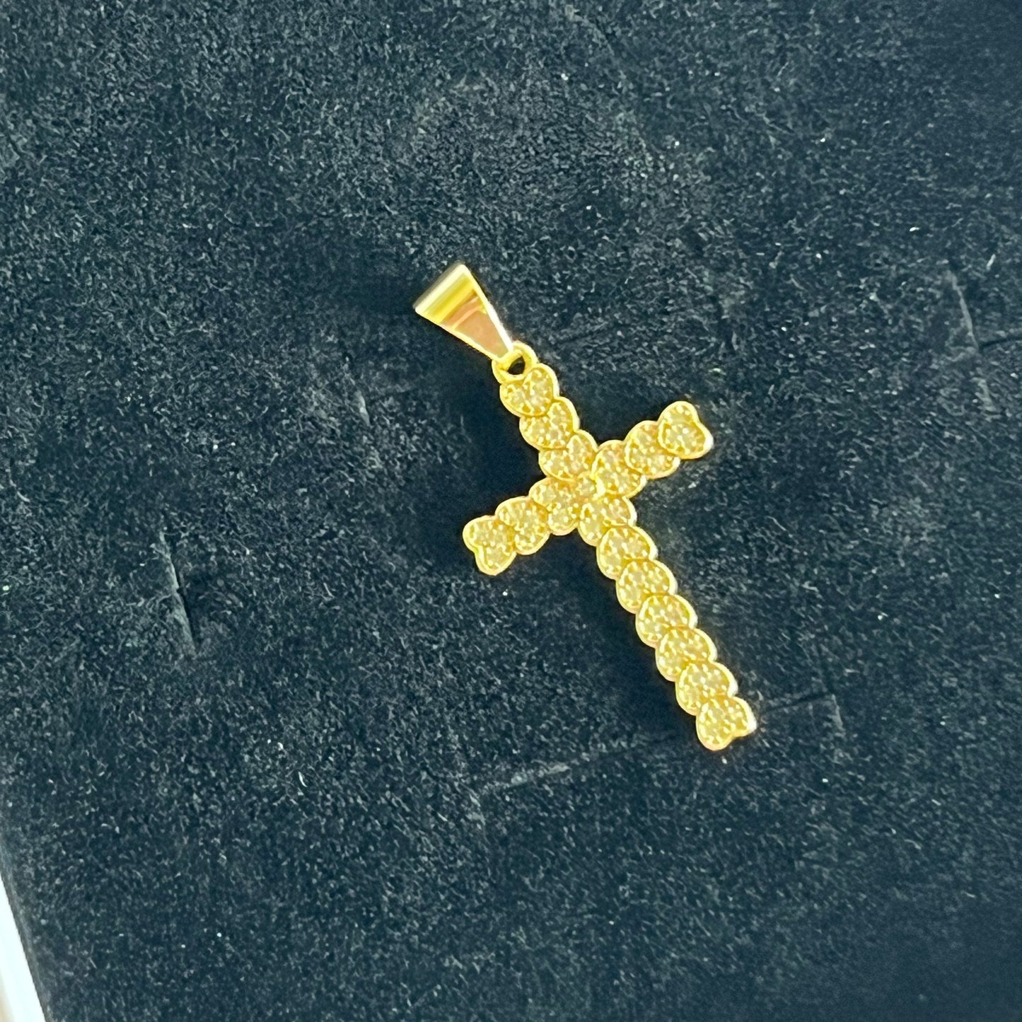 Gold Filled Hearts Cross Pendant