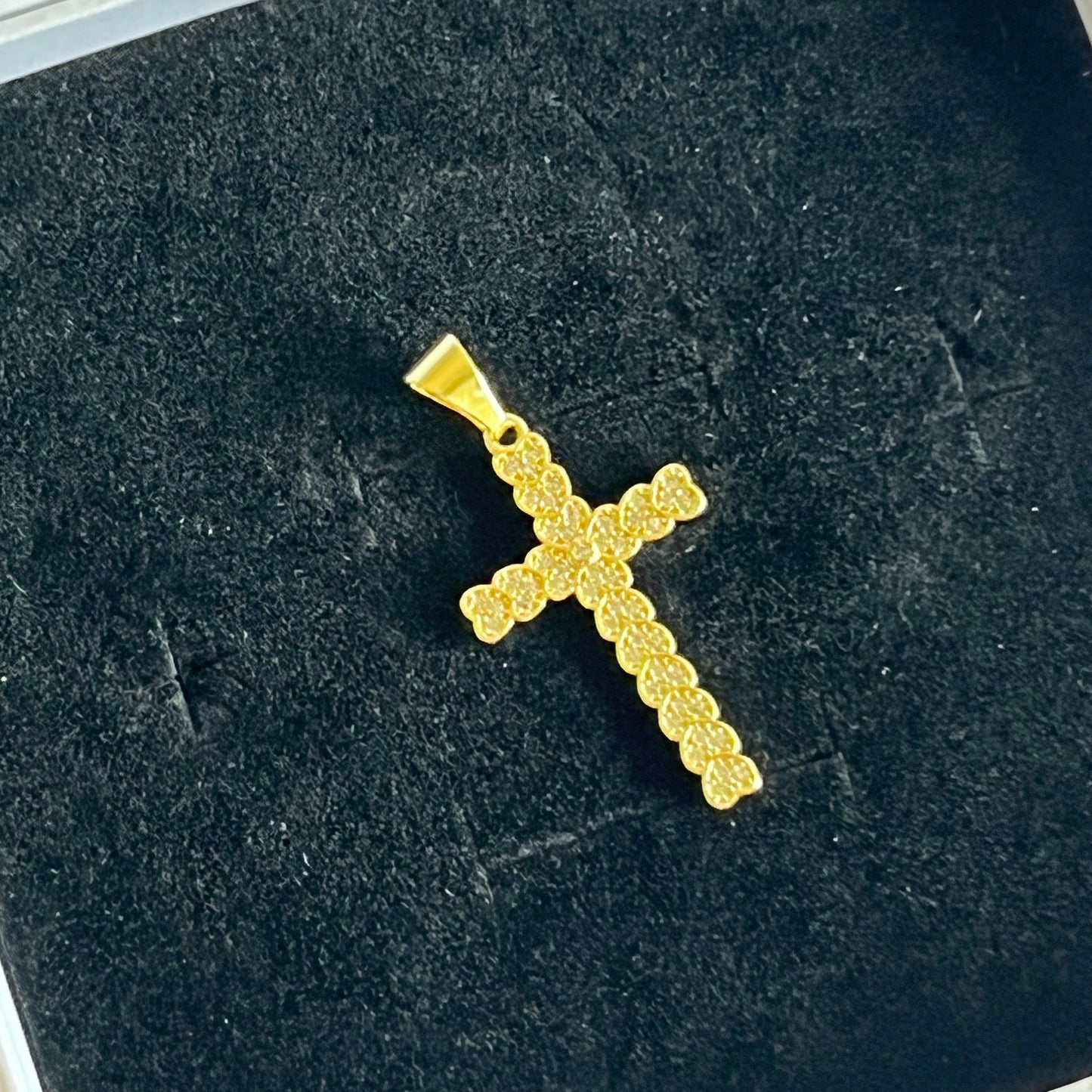 Gold Filled Hearts Cross Pendant
